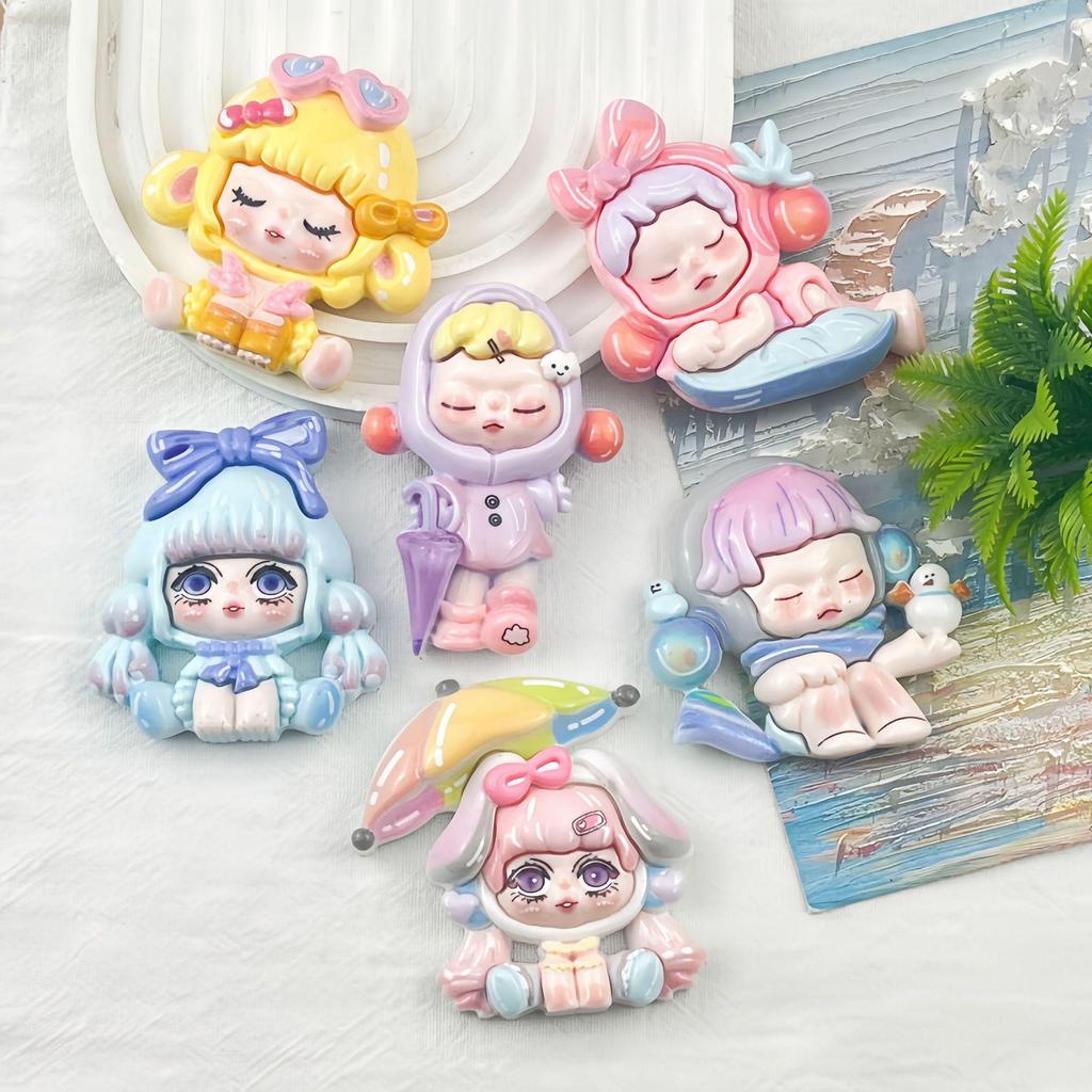DIY Resin Accessories: Handmade Sitting Girl Hair Clip, Keychain, Headband, Phone Case Ornament