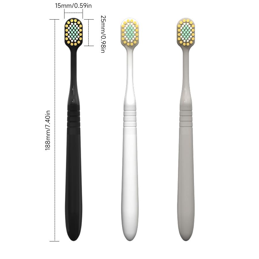 Three Colors Wide Head Toothbrushes - 3 Toothbrushes To Improve Cleaning Efficiency