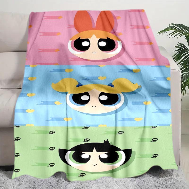 

1PC The Powerpuff Girls printed blanket, all season lightweight home office outdoor nap multifunctional blanket A7 80cm x 120cm