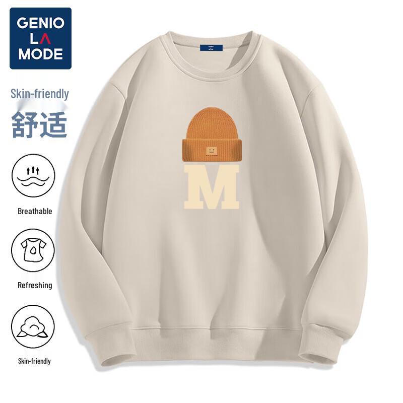 GENIOLAMODE Men's Heavyweight American Casual Crewneck Sweatshirt