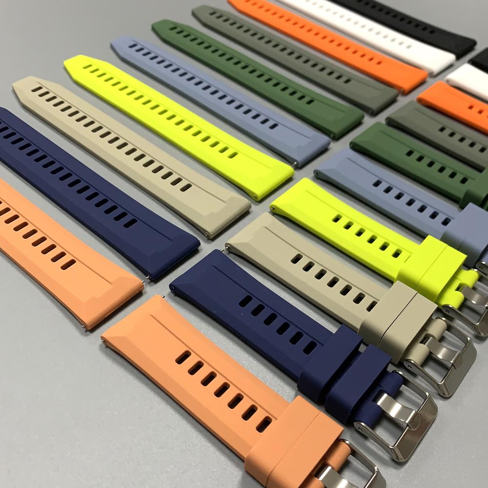 22mm Sports Strap For Huami Amazfit Bip 6 5/GTR 47mm 4/3Pro/Balance2 Silicone Wrist Band For Samsung Galaxy Watch3 45mm Bracelet