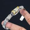 Natural Bumble Bee Jasper Gemstone Bangle Adjustable 925 Silver For Women