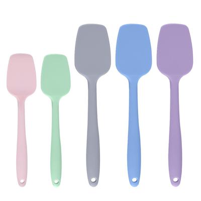 Non-Stick Silicone Spatula with Hanging Hole Non-Slip Handle Heat Resistant Flexible Scraper Baking Mixing Tool Dishwasher Safe BPA-Free Butter