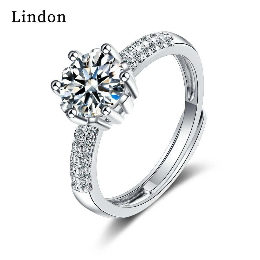 

Женские кольца Lindon из медного сплава с цирконом, ювелирные кольца для вечеринок серебряный