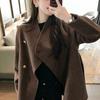 Women's Fashion Reversible Wool Coat—Casual Fall/Winter Outerwear