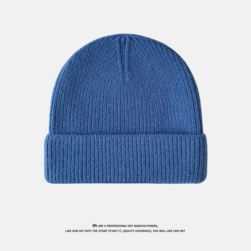 Light Plate Knitted Hat for Women Thickened Warm Ear Protection Cold Hat for Students Simple and Versatile Pullover Woolen Hat for Men