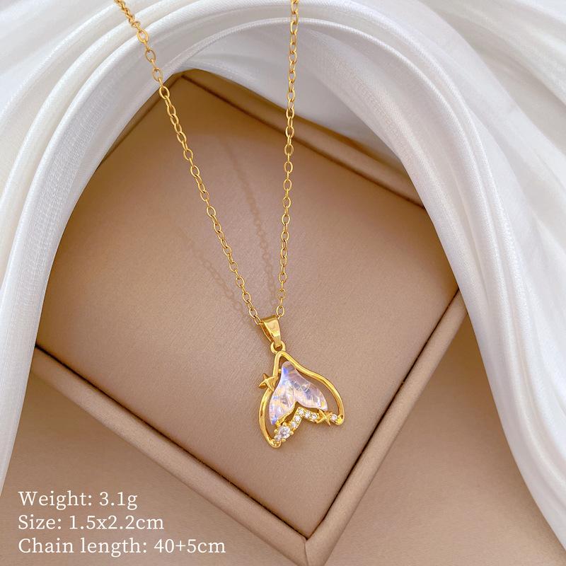 Mickey Head Heavy Industry Necklace Women'S Copper Micro-Inlaid Real Gold Electroplating Delicate Clavicle Chain Neck Chain