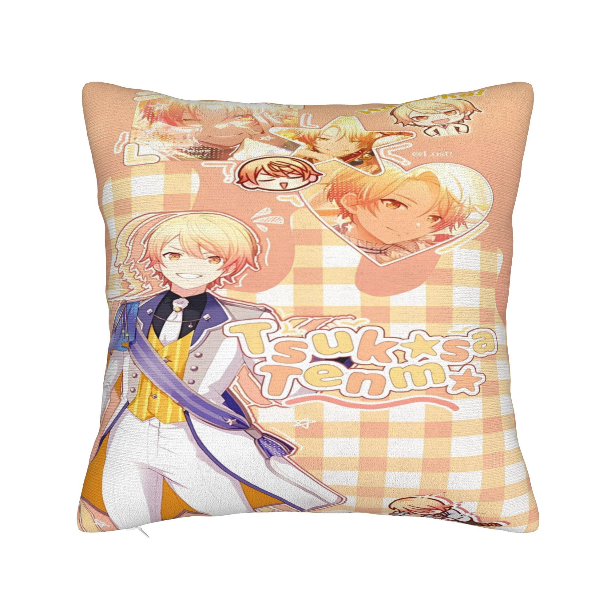 

Tenma Tsukasa Anime Pillowcases Merch Soft Cushion Cover Throw Pillow Cover Home Decor Zipper Multi-Size 12x12in 30X30cm