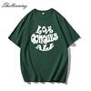 Shellsuning Oversized Letter Graphic T Shirts Men Summer Soft 100% Cotton Short Sleeve Tees Female Trendy Loose High Street Tops