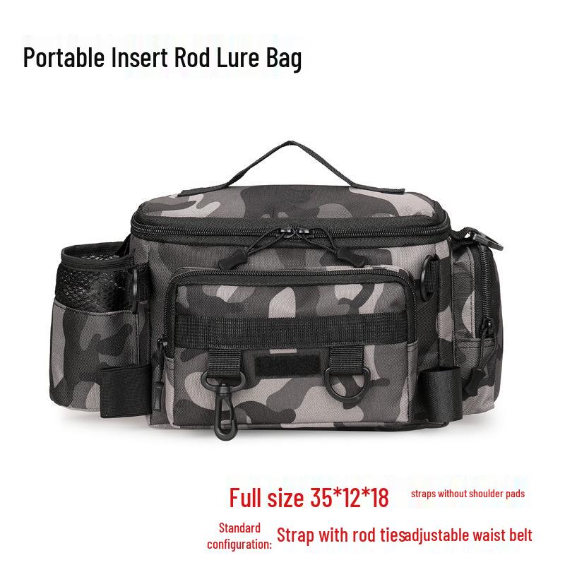 Multifunktionale Angeltasche mit großem Fassungsvermögen für Taille & Rute - Outdoor-Ausrüstungsaufbewahrung