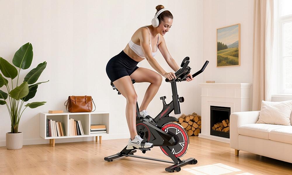 QK101-DZ Spin Bike Silent 6kg Flywheel Adult Home LCD Exercise Bike
