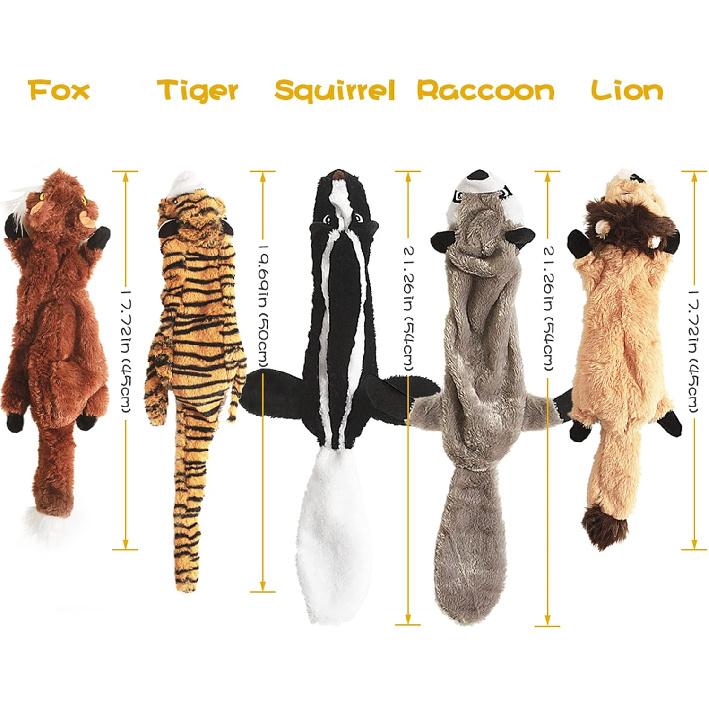 Dog Squeak Toys, No Stuffing Plush Dogs Chew Toy Bundle for Small Medium Large Breed Chewer Tough Durable Squeaky Pet Fetch Puppy Teething Chewing