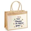 Tote Bag - PLANETEE - Clarisse She's Awesome! - Natural Jute - 43 X 33 Cm - Design Printed In France
