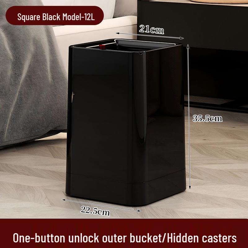 Large Capacity Lidless Trash Can for Home, Office, Kitchen, and Bathroom