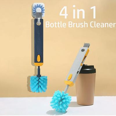 4-in-1 Tassenreinigungsbürste Ausziehbarer Griff U-Form Silikonbürste Wasserflaschenreiniger Multifunktional
