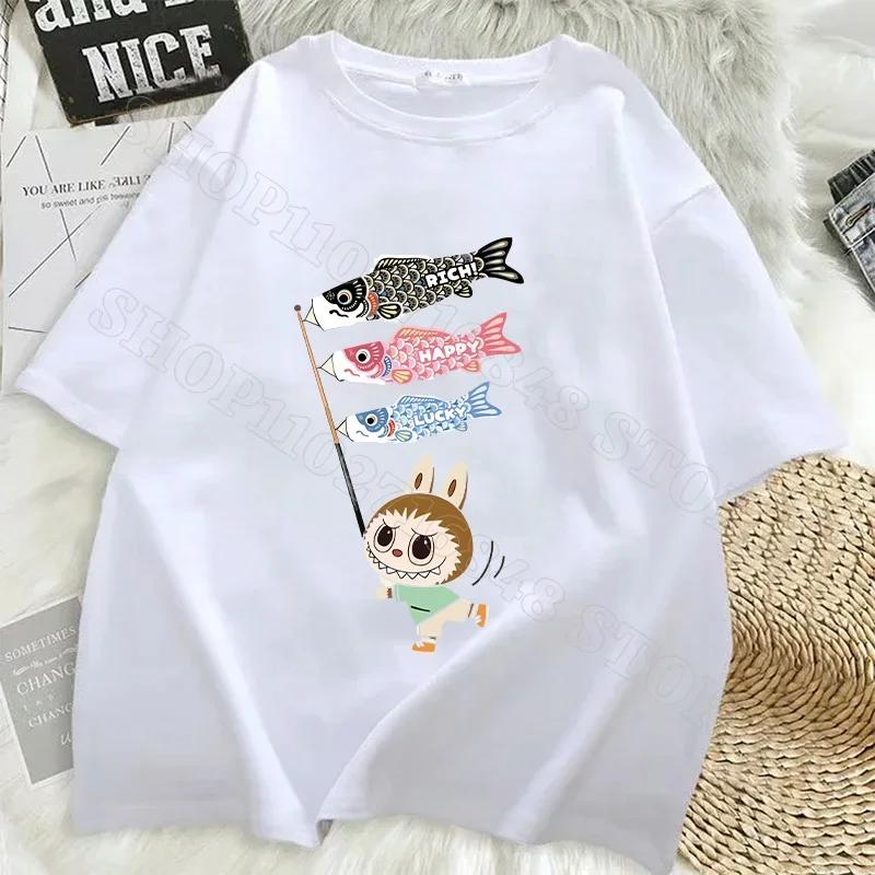 Women Labubu Adult Sweethearts Clothes T Shirts Girl Cartoon Anime Graphic Print Shirt Fashion Tops FeUnisex Birthday Party Gifts