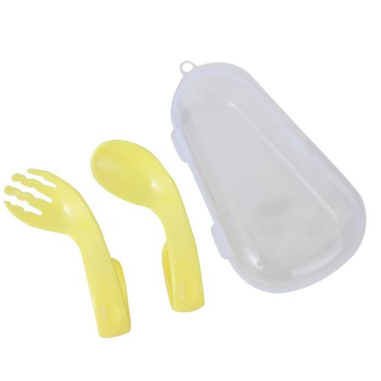1 Set Offset Löffel Lebensmittelqualität Entzückendes Aussehen Adaptive Esshilfe Rechte Hand Lernen Sie Essen Baby Gabel Löffel Set für Familie