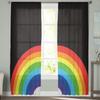 Lustige Regenbogen Schwarze Tüllgardinen Wohnzimmer Küche Chiffongardine Schlafzimmer Balkon Transparente Gardine Mode Heimdeko