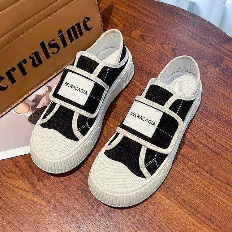 Velcro 22 Summer New Round Head Biscuit Shoes Student Running Two Wear Canvas Shoes