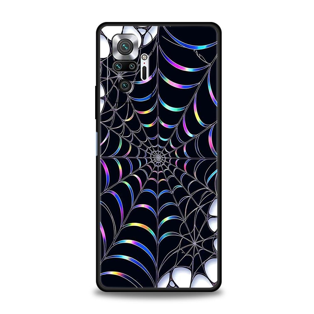 Spider Web Phone Case Cover for Redmi 14C 10C Note 15 14 13 12 10 11 K40 Pro Plus 5G Soft TPU Shockproof Shell Fundas Capas Bags