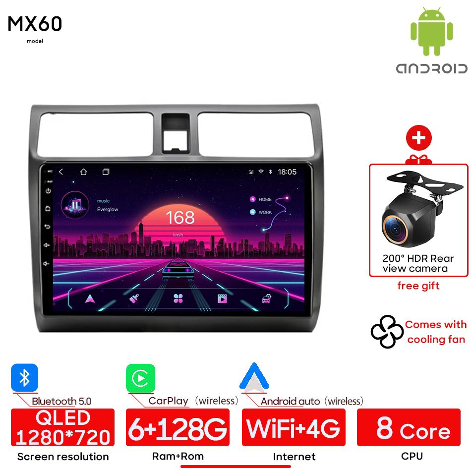 Pour Suzuki Swift 2003-2010 voiture Multimidia lecteur Navigation GPS Android Auto Radio voiture lecteur vidéo stéréo sans fil CarPlay