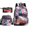 School Season Student Backpack Heat Transfer Backpack Satchel Pencil Bag Three-Piece Set