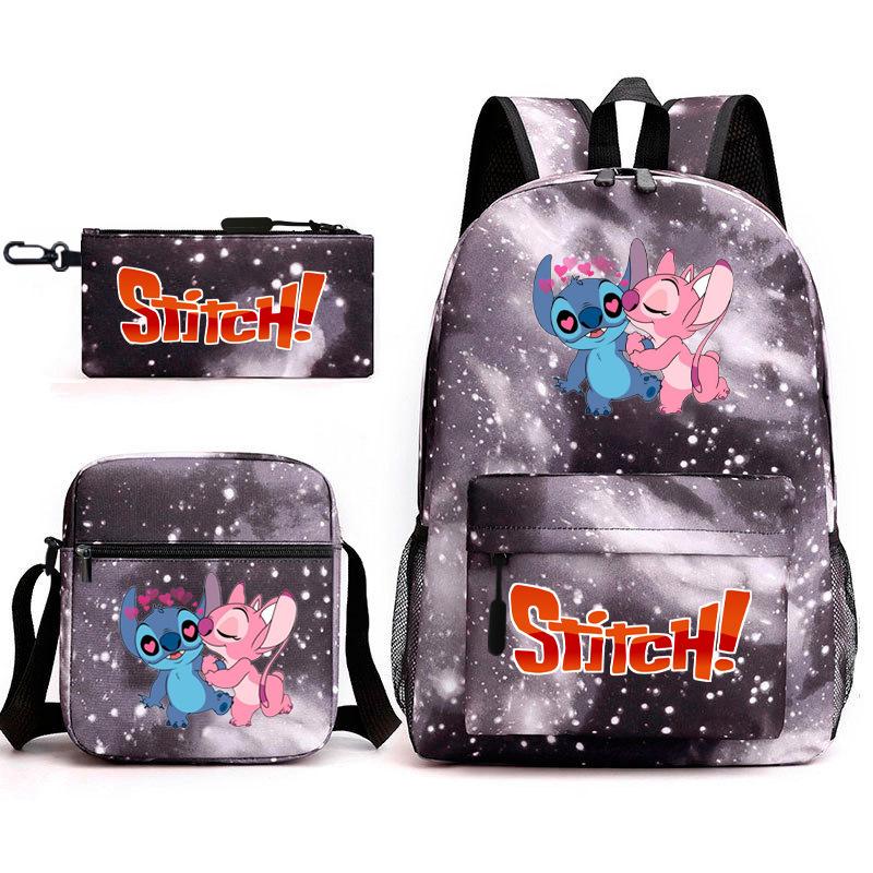 School Season Student Backpack Heat Transfer Backpack Satchel Pencil Bag Three-Piece Set