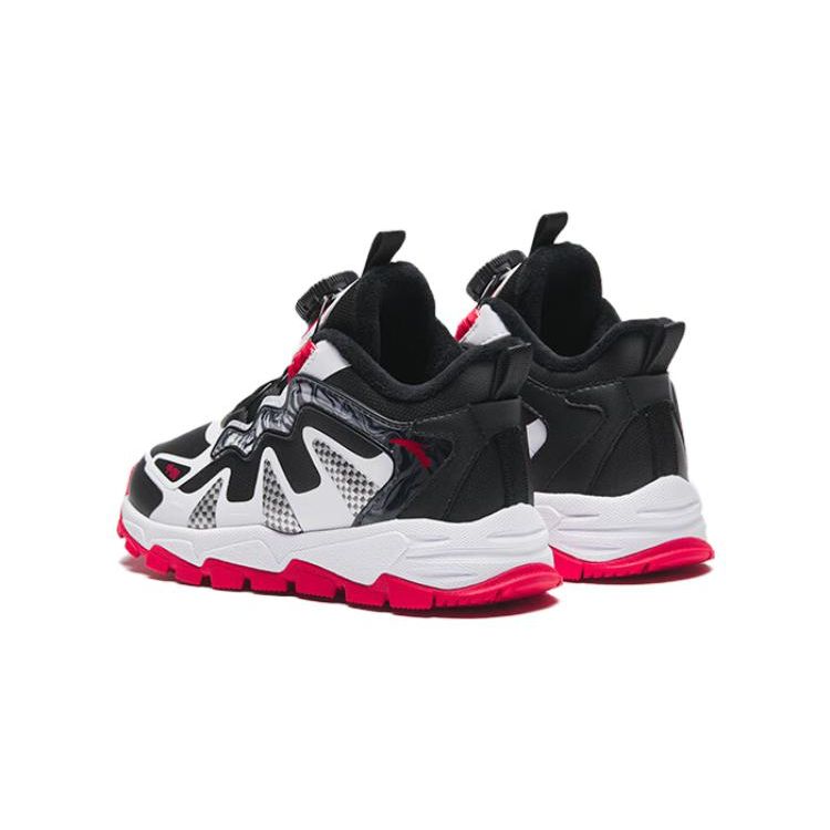Anta Kids Lace-Up Comfortable Versatile Casual Non-Slip Wear-Resistant Mid-Top Running Shoes Kids sneaker Black White 312349973N-6