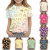 Kids Animal Print Crew Neck Short Sleeve Casual Loose Fit T Shirt Top Soft Comfortable Fabric Suitable for Everyday Wear