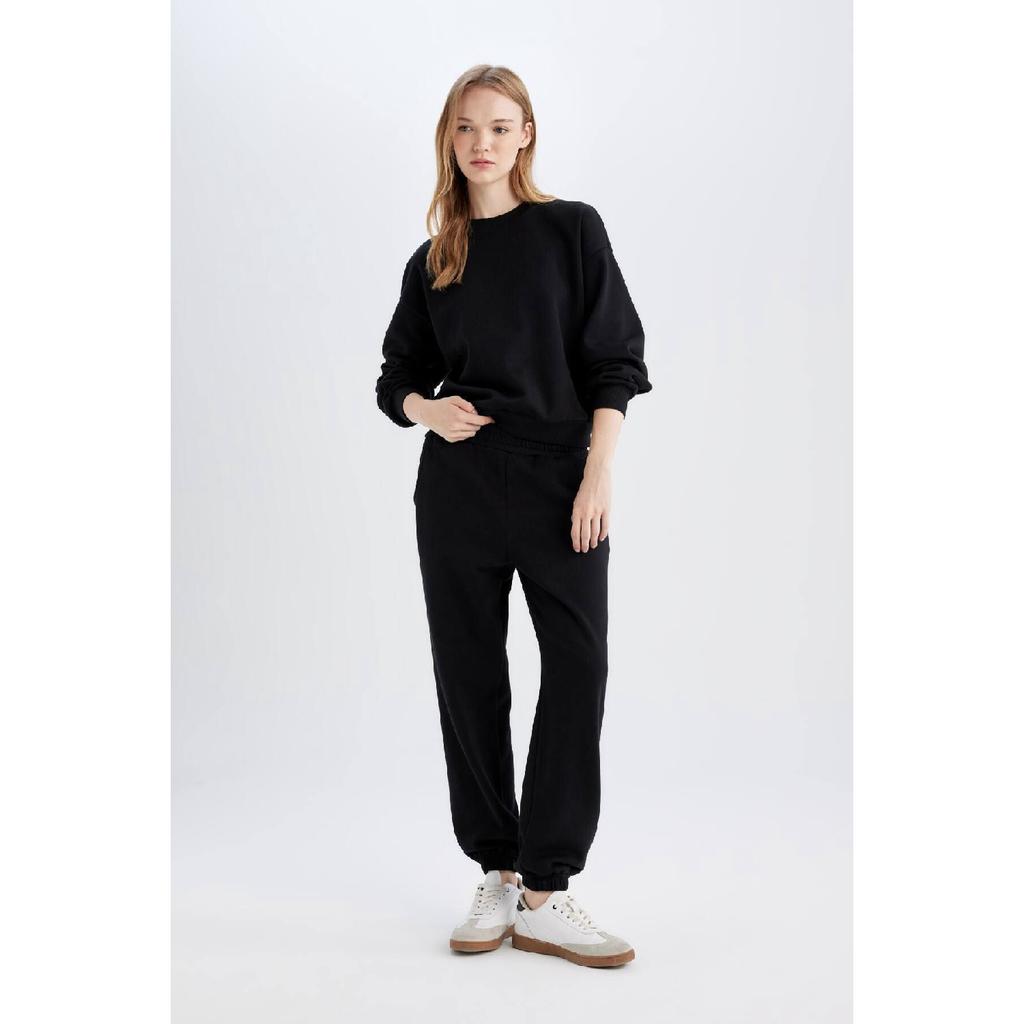 Normální střih Basic Silný fleece Uvnitř Crew Výstřih Pružný pas Bavlna Tepláková souprava D8022axns