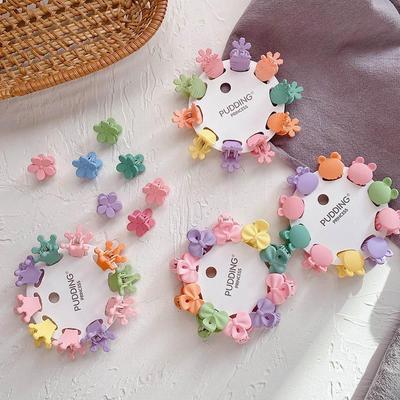 10Pcs/Set Mini Baby Girl Hair Clips Sweet Colorful Flower Bow Bunny Infant Toddler Hairpins Cartoon Crown Bear Kids Girl Barrettes