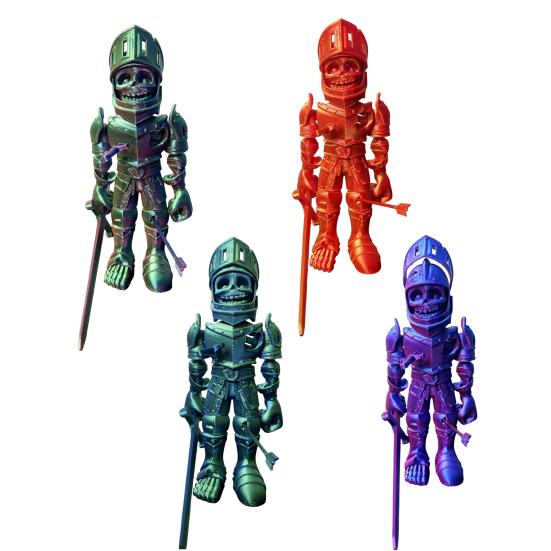 3D Printed Skeleton Knight Figurine Movable Joints Halloween Spooky Skeleton Warrior Articulated Skeleton Soldier Model Toy Desktop Decoration