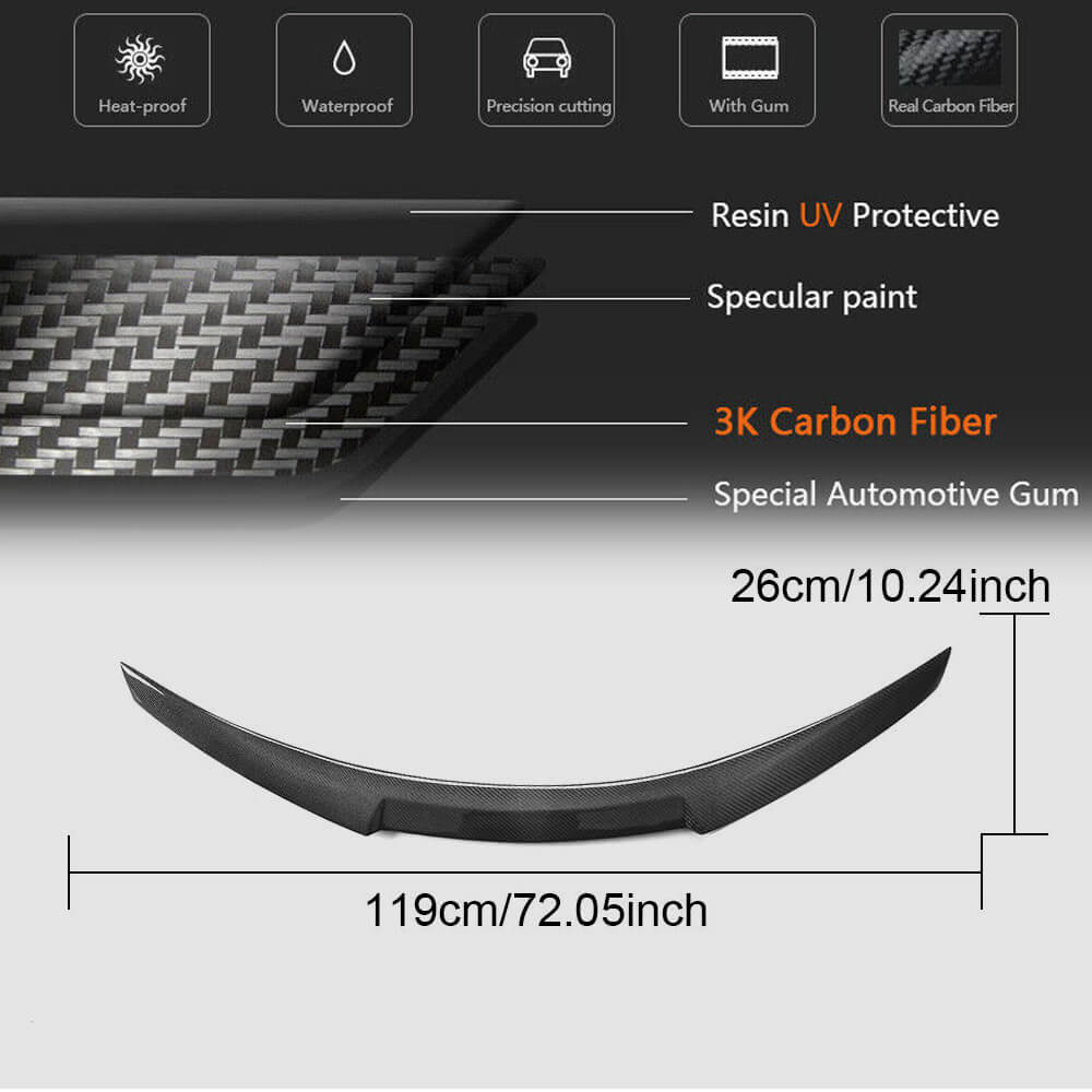 Spoiler V1 (for Q60 2016-2022, Carbon) for Infiniti Q50/Q60