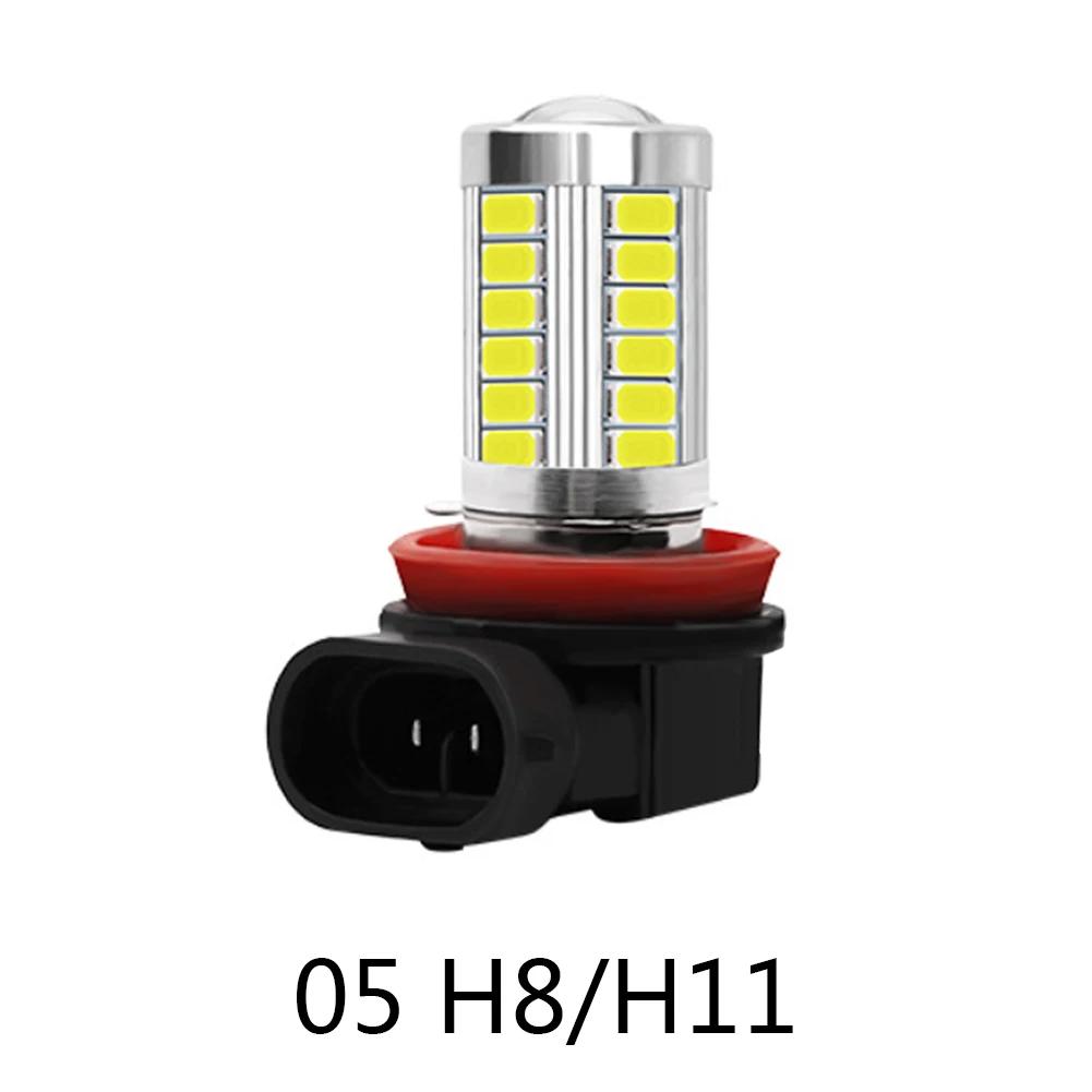 33SMD LED Car Fog Lamp Daytime Running Light Bulb H8 H11 9005 9006 H4 H7 Turning Parking Bulb White Light 12V Headlight Bulbs