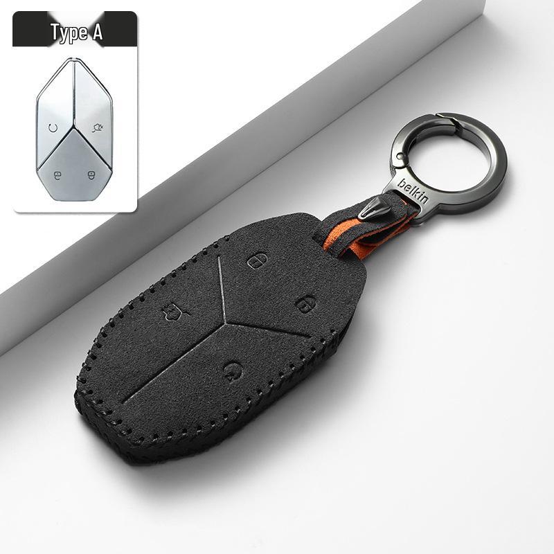 BYD Fangchengbao Leopard 5/8 Suede Key Case for Men & Women