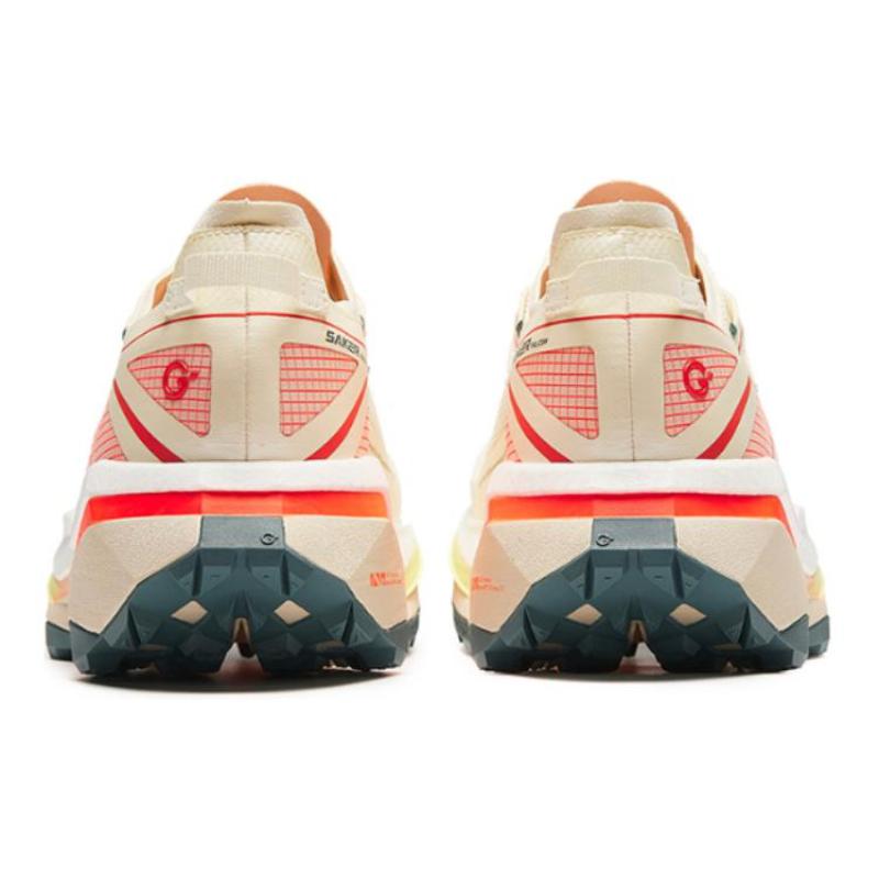 Anta Cushioned Slip-Resistant Low-Top Running Shoes Men's Yellow White Sneakers 112426602A-1