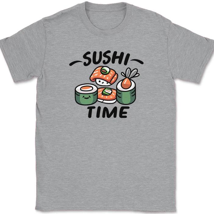 

Sushi Time T-Shirt Funny Roll Japan Food Rice Cute Humor Graphic Tee S