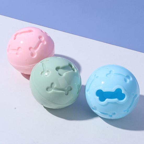 Pet Toy Molar Teeth Cleaning Hollow Bone Design Thickened Bite-Resistant TPR Material Chew Toy with Built-in Sound Ball