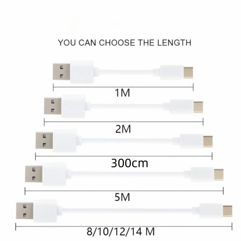 USB To Type-C Monitoring Device Charging Cable 1m 2m 5m 8m 10m 12m 14m Extension Charging USB Extended Charging Cord