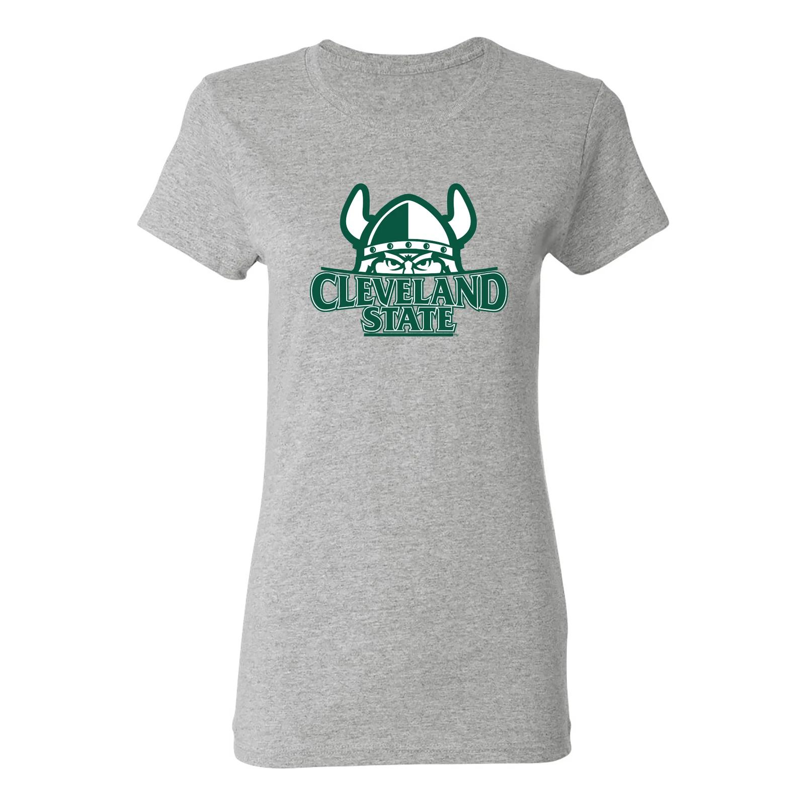 Cleveland State Vikings Primary Logo Womens T Shirt - Sport Grey M