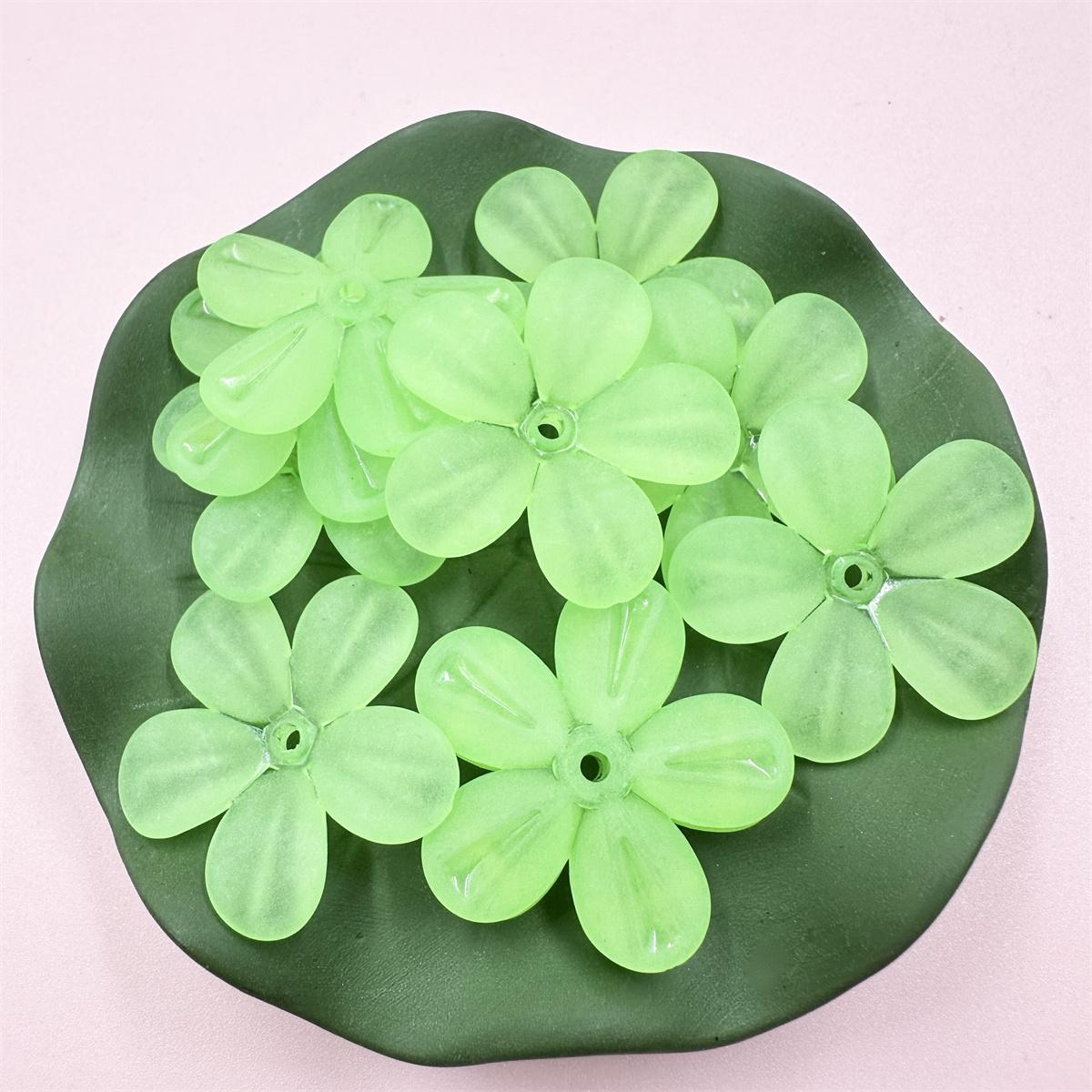 

50 шт. матовый полупрозрачный сосуд диаметром 28,5 мм, материал ручной работы, 5 лепестков, цветок, серьги «сделай сам», украшения для волос, аксессуары зелёный