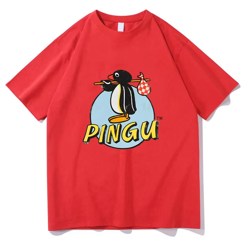 Pingu Classic Logo Natural TShirt Unisex Unisex Round Neck Penguin Tee Shirt Harajuku Clothes Classic Comfortable Chic Y2K Top