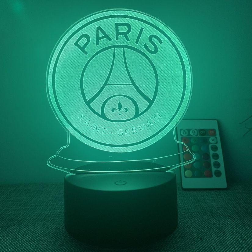 3d Led Acrylic Night Light Football Club Touch Table Desk Lamp 7 Colour Gifts