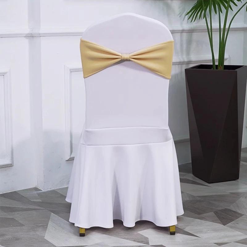 Spandex High Quality Chair Sash Fit All Chairs With Decorative Ready Made Bow Tie Knot Ideal for Wedding and Event Decoration