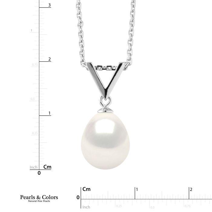 Collier - PEARLS & COLORS - Prestige - Perle d'eau douce 9-10 mm - Argent 925 - Perle blanche AAA+