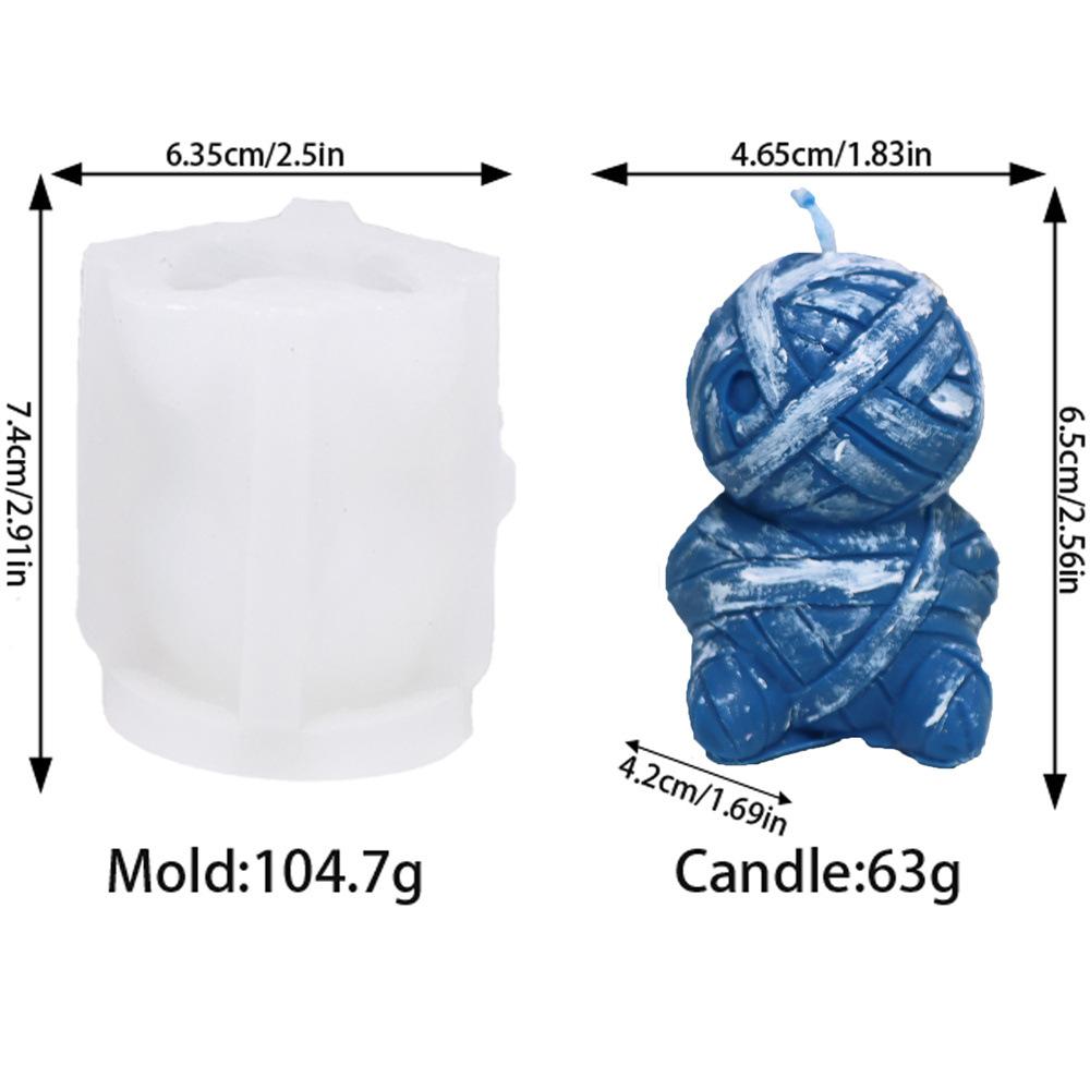 

3D Силиконовая форма для свечи мумии DIY Марлевая кукла зомби Глина Смола Гипс Инструмент для изготовления украшений Украшение на Хэллоуин