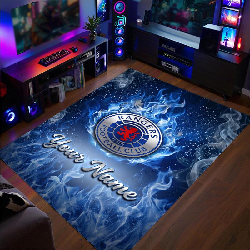 Crystal Velvet Rug Rangers FC Print Custom Name Text Floor Mat Home Decor