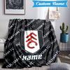 Custom Name Fulham FC Crest Blanket Lightweight Ideal Bedding Blanket Perfect for Travel, Camping, Living Rooms, Sofas, Christmas Gift