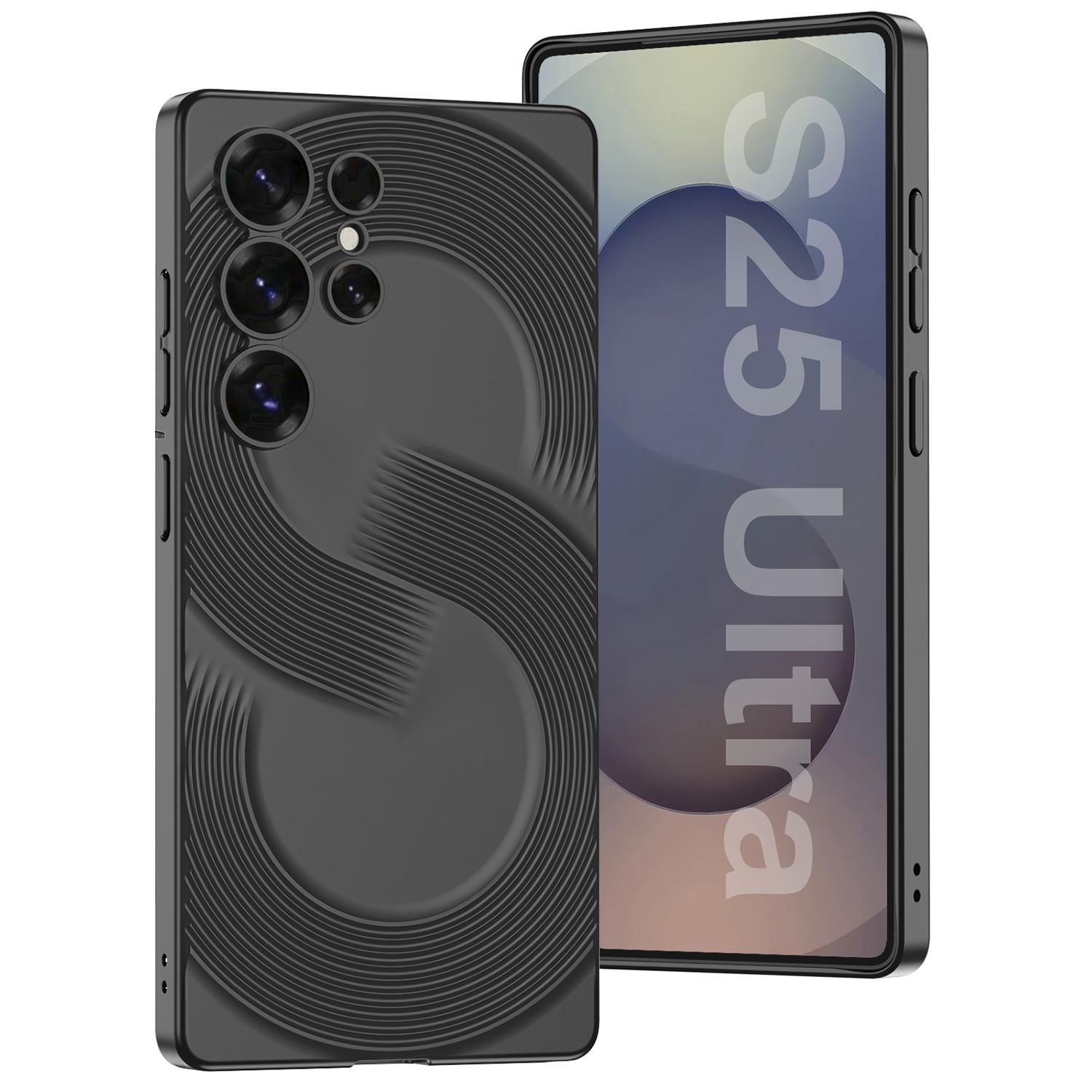 

Для Samsung Galaxy S25 Ultra Чохол Твердий ПК Ультратонкий Чохол на Задню Панель Телефону Дизайн S-подібної Форми Black