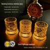Douyin Bestseller Rotating Whiskey Glass with Luminous Coaster - Creative Stress Relief Spinning Glass